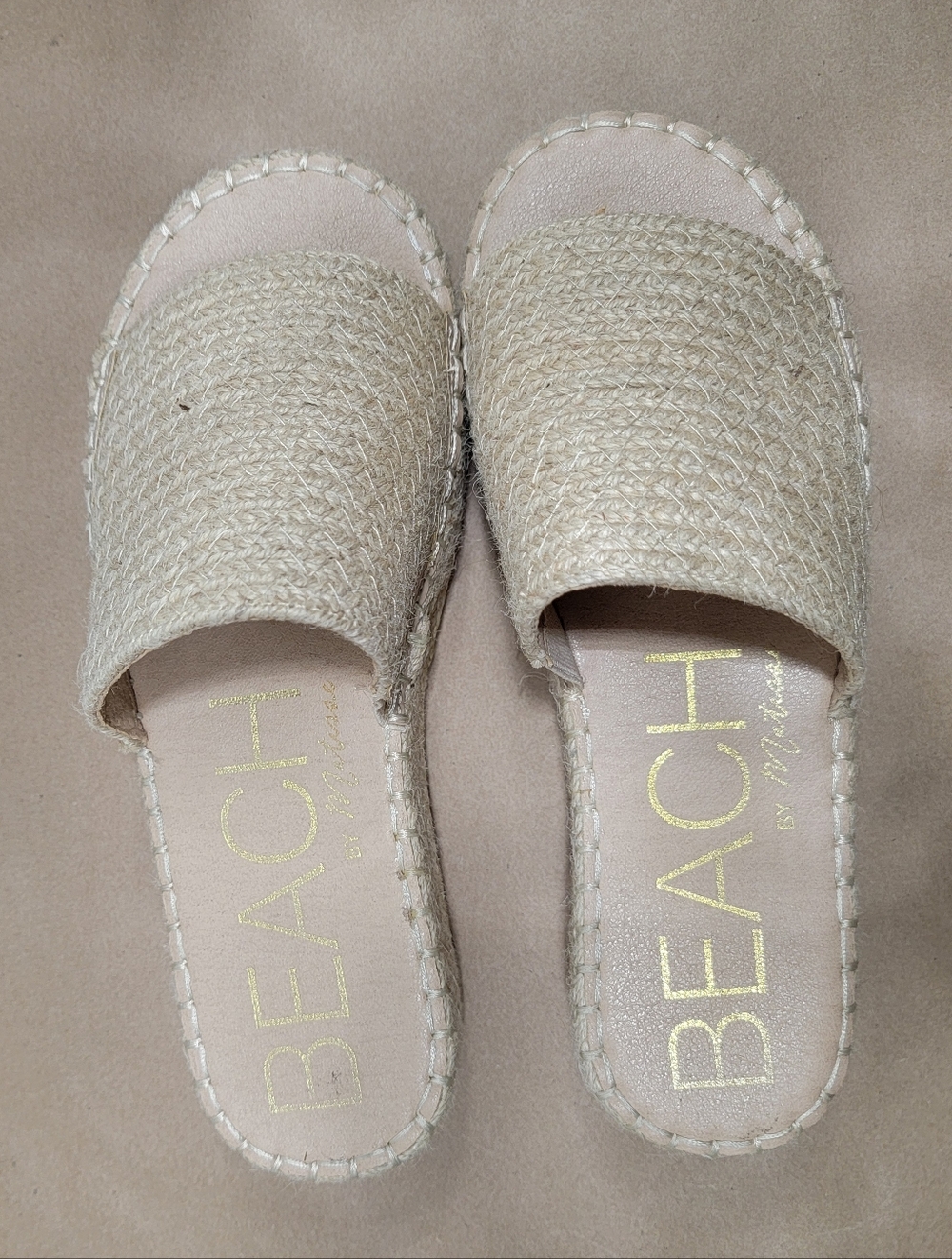 Beach by Matisse Size 8 Del Mar Platform Jute Sandals, Natural Color